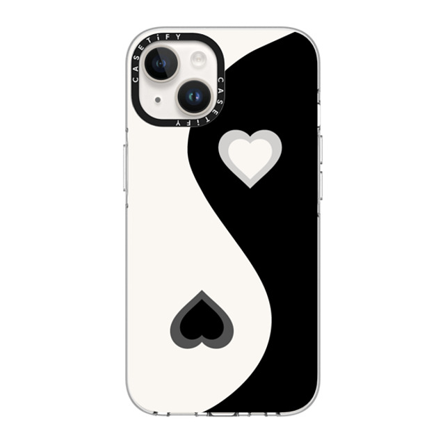 CASETiFY iPhone 14 ケース クリア クリア ケース MagSafe対応 Heart Yin Yang - Black casetify_artist