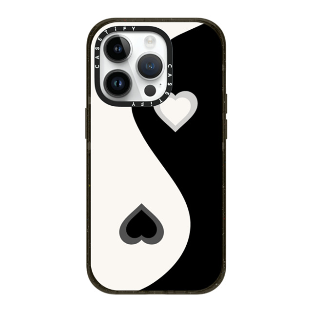 CASETiFY iPhone 14 Pro ケース ブラック インパクトケース MagSafe対応 Heart Yin Yang - Black casetify_artist