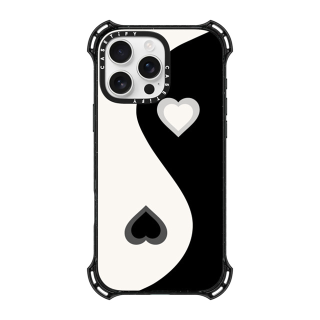 CASETiFY iPhone 16 Pro Max ケース ブラック バウンスケース Heart Yin Yang - Black casetify_artist