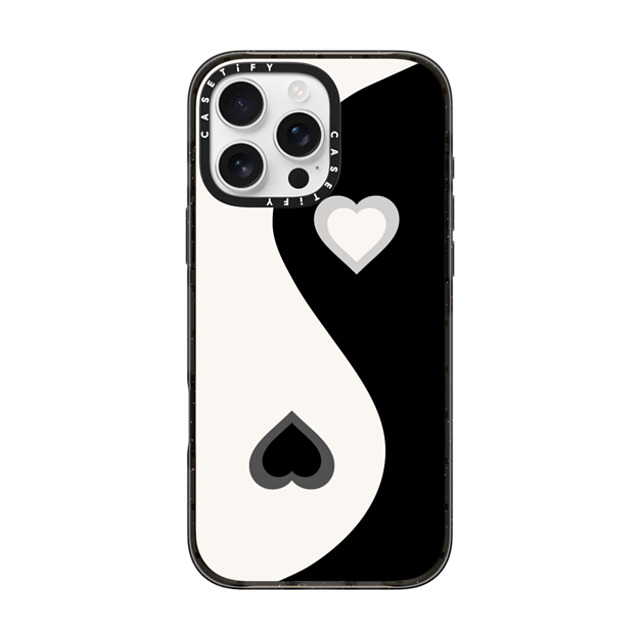 CASETiFY iPhone 16 Pro Max ケース ブラック インパクトケース MagSafe対応 Heart Yin Yang - Black casetify_artist