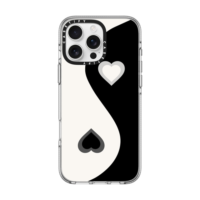 CASETiFY iPhone 16 Pro Max ケース クリア クリア ケース MagSafe対応 Heart Yin Yang - Black casetify_artist