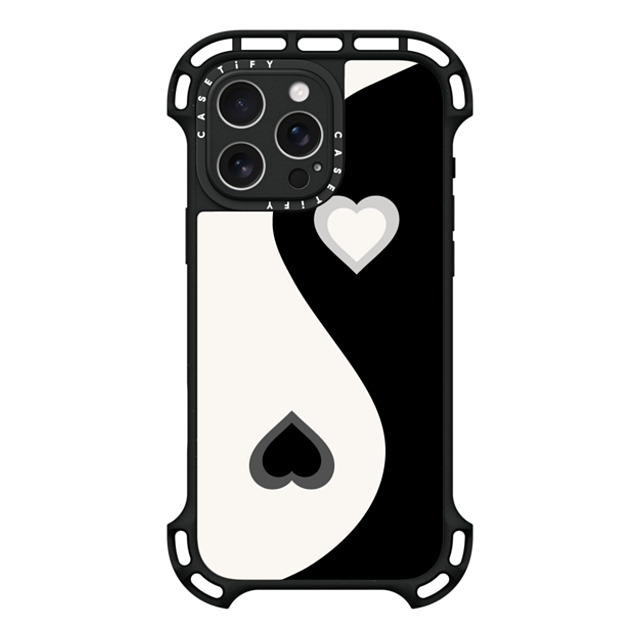 CASETiFY iPhone 16 Pro Max ケース ブラック ウルトラ バウンスケース MagSafe対応 Heart Yin Yang - Black casetify_artist