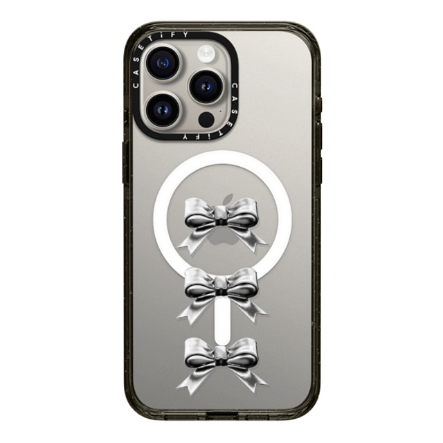 CASETiFY iPhone 15 Pro Max ケース ブラック インパクトケース MagSafe対応 Butterfly,Sport Chrome Bows