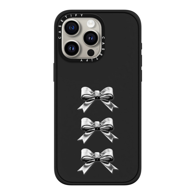 CASETiFY iPhone 15 Pro Max ケース マットブラック インパクトケース MagSafe対応 Butterfly,Sport Chrome Bows