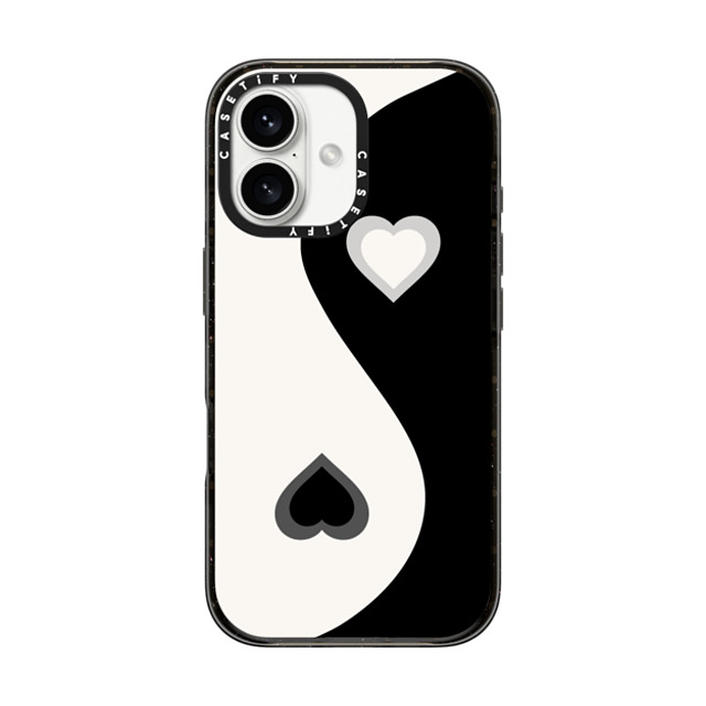 CASETiFY iPhone 16 ケース ブラック インパクトケース MagSafe対応 Heart Yin Yang - Black casetify_artist