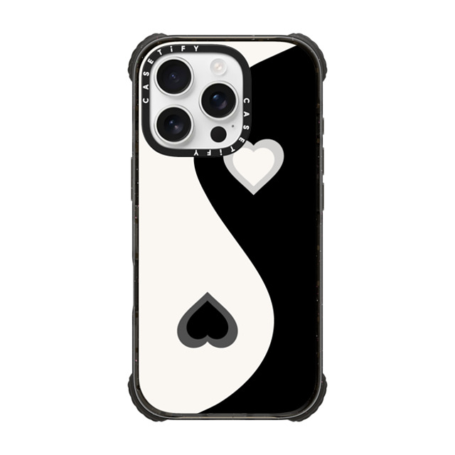 CASETiFY iPhone 16 Pro ケース ブラック ウルトラ インパクトケース MagSafe 対応 Heart Yin Yang - Black casetify_artist Father's Day CASETiFY iPhone 16 Pro ケース ブラック ウルトラ インパクトケース MagSafe 対応 Heart Yin Yang - Black casetify_artist Father's Day