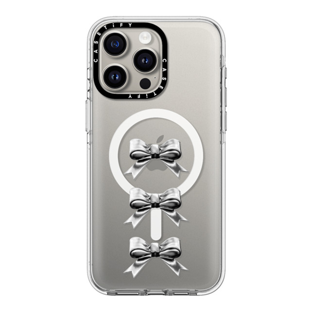 CASETiFY iPhone 15 Pro Max ケース クリア クリア ケース MagSafe対応 Butterfly,Sport Chrome Bows