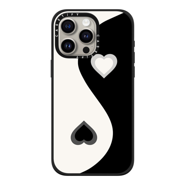 CASETiFY iPhone 15 Pro Max ケース マットブラック インパクトケース MagSafe対応 Heart Yin Yang - Black casetify_artist