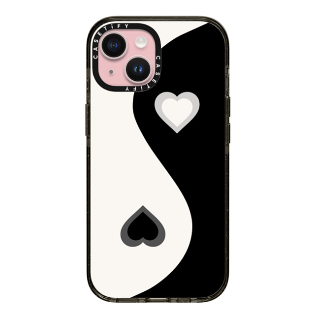 CASETiFY iPhone 15 ケース ブラック インパクトケース Heart Yin Yang - Black casetify_artist