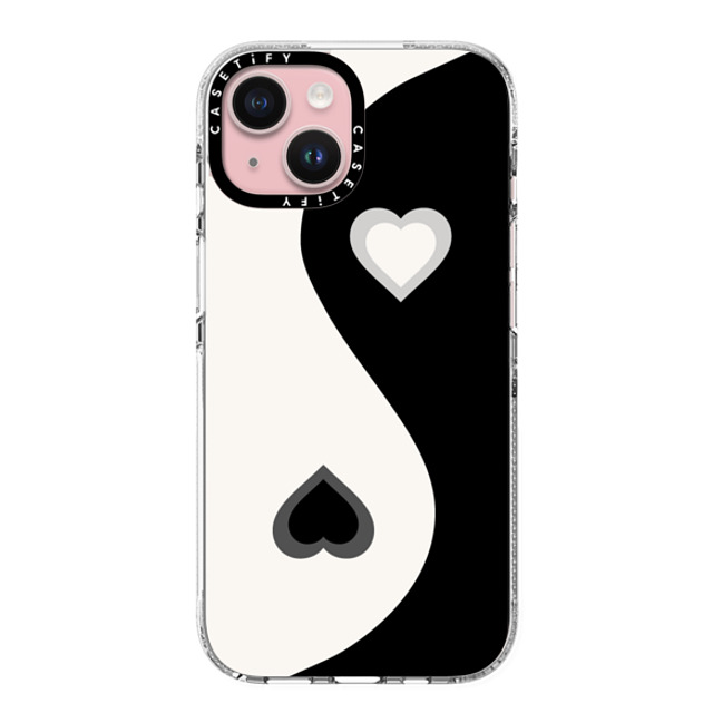 CASETiFY iPhone 15 ケース クリア クリア ケース MagSafe対応 Heart Yin Yang - Black casetify_artist