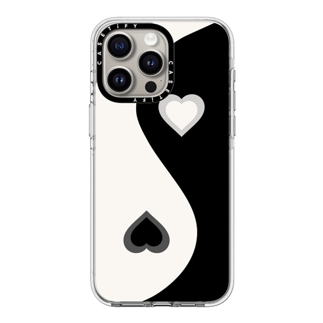 CASETiFY iPhone 15 Pro Max ケース クリア クリア ケース MagSafe対応 Heart Yin Yang - Black casetify_artist