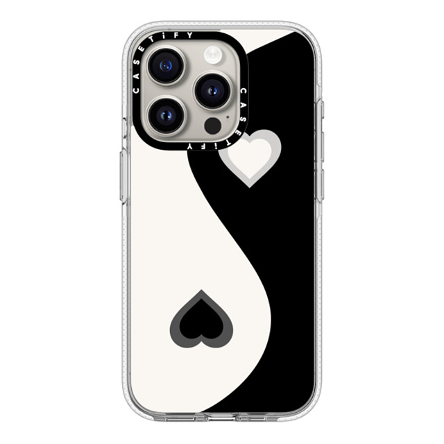 CASETiFY iPhone 15 Pro ケース クリア クリア ケース MagSafe対応 Heart Yin Yang - Black casetify_artist