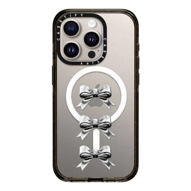 CASETiFY iPhone 15 Pro ケース ブラック インパクトケース MagSafe対応 Butterfly,Sport Chrome Bows