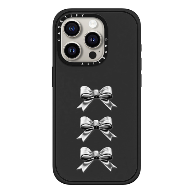 CASETiFY iPhone 15 Pro ケース マットブラック インパクトケース MagSafe対応 Butterfly,Sport Chrome Bows