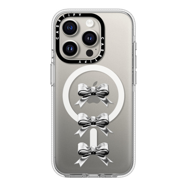 CASETiFY iPhone 15 Pro ケース クリア クリア ケース MagSafe対応 Butterfly,Sport Chrome Bows