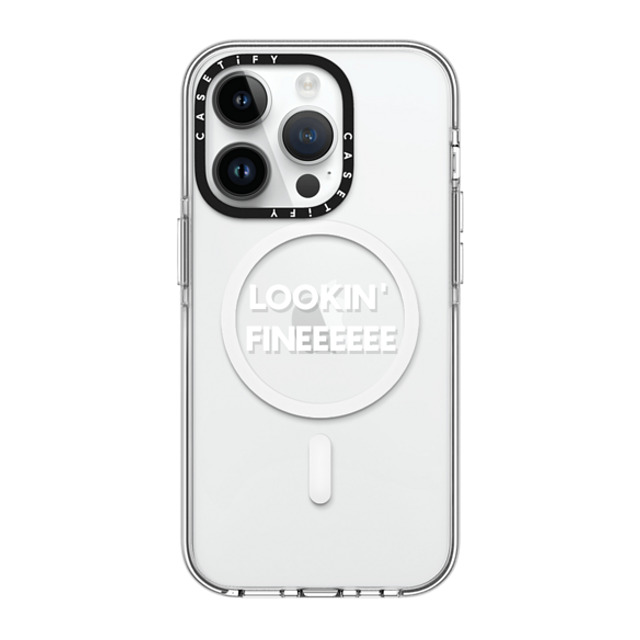 CASETiFY iPhone 14 Pro Case Clear Clear Case MagSafe Compatible Quote,Typography LOOKIN' FINE CASETiFY iPhone 14 Pro Case Clear Clear Case MagSafe Compatible Quote,Typography LOOKIN' FINE