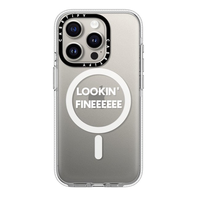 CASETiFY iPhone 15 Pro Case Clear Clear Case MagSafe Compatible Quote,Typography LOOKIN' FINE CASETiFY iPhone 15 Pro Case Clear Clear Case MagSafe Compatible Quote,Typography LOOKIN' FINE