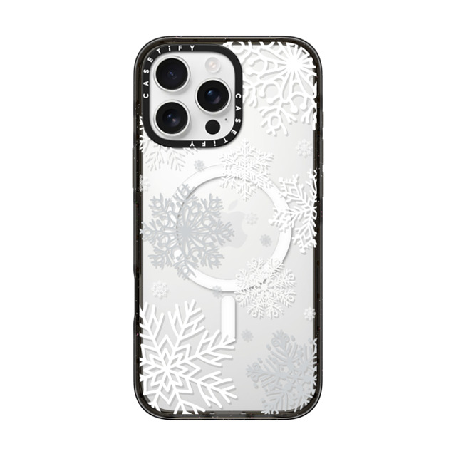 CASETiFY iPhone 16 Pro Max Case Black Impact Case MagSafe Compatible Christmas クリスマス Snow flakes Mother's Day CASETiFY iPhone 16 Pro Max Case Black Impact Case MagSafe Compatible Christmas クリスマス Snow flakes Mother's Day