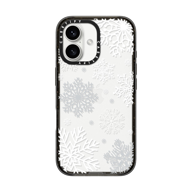 CASETiFY iPhone 16 ケース ブラック インパクトケース クリスマス Snow flakes CASETiFY iPhone 16 ケース ブラック インパクトケース クリスマス Snow flakes