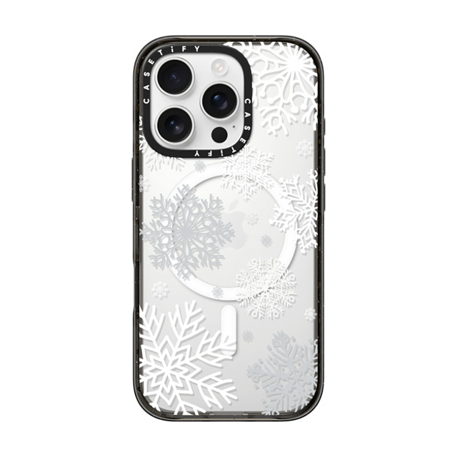 CASETiFY iPhone 16 Pro ケース ブラック インパクトケース MagSafe対応 Christmas クリスマス Snow flakes Father's Day CASETiFY iPhone 16 Pro ケース ブラック インパクトケース MagSafe対応 Christmas クリスマス Snow flakes Father's Day
