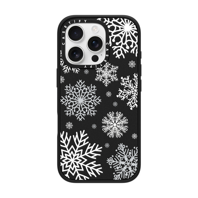 CASETiFY iPhone 16 Pro ケース マットブラック インパクトケース MagSafe対応 Christmas クリスマス Snow flakes Father's Day CASETiFY iPhone 16 Pro ケース マットブラック インパクトケース MagSafe対応 Christmas クリスマス Snow flakes Father's Day