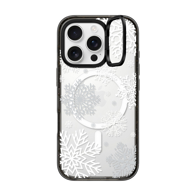 CASETiFY iPhone 16 Pro ケース ブラック インパクトリングスタンドケース MagSafe対応 Christmas クリスマス Snow flakes Father's Day CASETiFY iPhone 16 Pro ケース ブラック インパクトリングスタンドケース MagSafe対応 Christmas クリスマス Snow flakes Father's Day