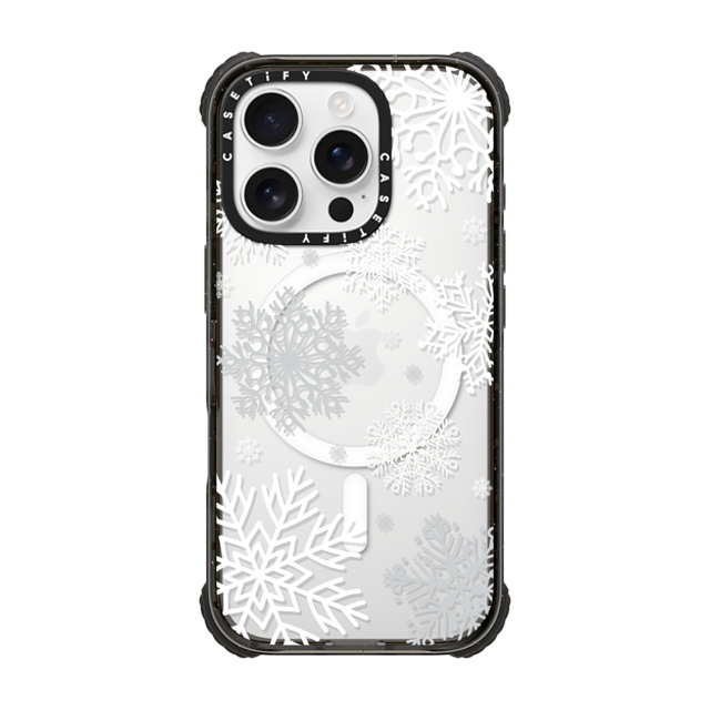 CASETiFY iPhone 16 Pro ケース ブラック ウルトラ インパクトケース MagSafe 対応 Christmas クリスマス Snow flakes Father's Day CASETiFY iPhone 16 Pro ケース ブラック ウルトラ インパクトケース MagSafe 対応 Christmas クリスマス Snow flakes Father's Day