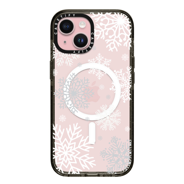 CASETiFY iPhone 15 Case Black Impact Case MagSafe Compatible Christmas クリスマス Snow flakes Mother's Day CASETiFY iPhone 15 Case Black Impact Case MagSafe Compatible Christmas クリスマス Snow flakes Mother's Day