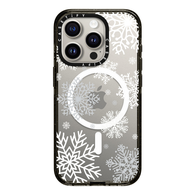 CASETiFY iPhone 15 Pro Case Black Impact Case MagSafe Compatible Christmas クリスマス Snow flakes Back to School CASETiFY iPhone 15 Pro Case Black Impact Case MagSafe Compatible Christmas クリスマス Snow flakes Back to School