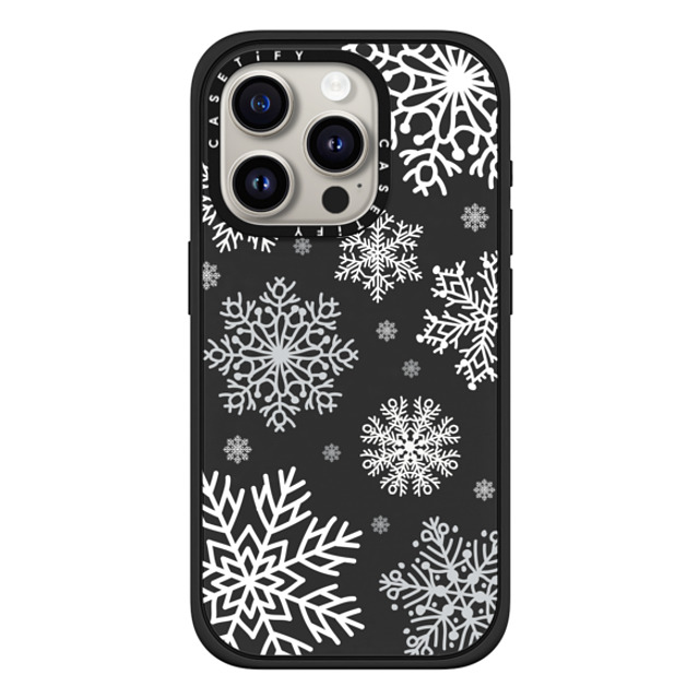CASETiFY iPhone 15 Pro ケース マットブラック インパクトケース MagSafe対応 Christmas クリスマス Snow flakes Father's Day CASETiFY iPhone 15 Pro ケース マットブラック インパクトケース MagSafe対応 Christmas クリスマス Snow flakes Father's Day