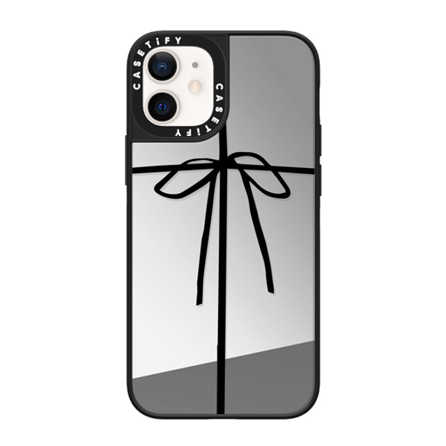 CASETiFY iPhone 12 mini ケース Silver on Black ミラーケース MagSafe対応 クリスマス WRAPPED IN A BOW