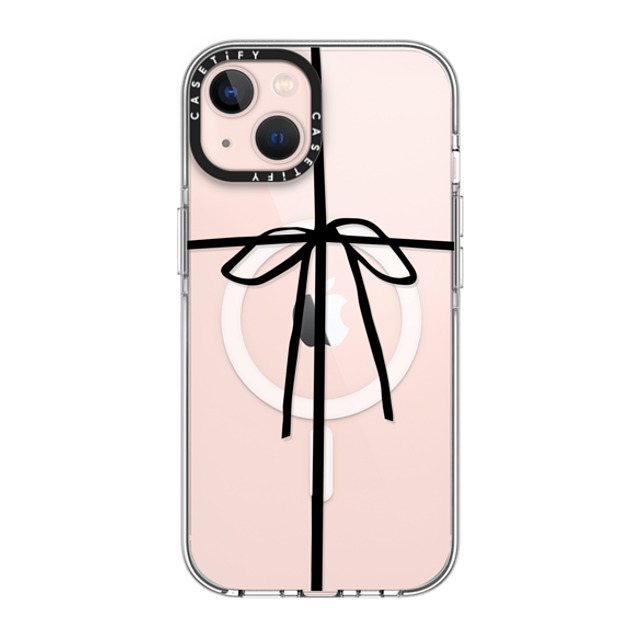 CASETiFY iPhone 13 ケース クリア クリア ケース MagSafe対応 クリスマス WRAPPED IN A BOW