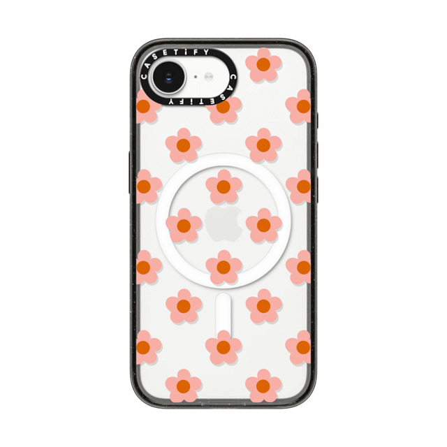CASETiFY iPhone 16e Case Black Impact Case MagSafe Compatible Floral フローラル Peach Daisies Back to School CASETiFY iPhone 16e Case Black Impact Case MagSafe Compatible Floral フローラル Peach Daisies Back to School