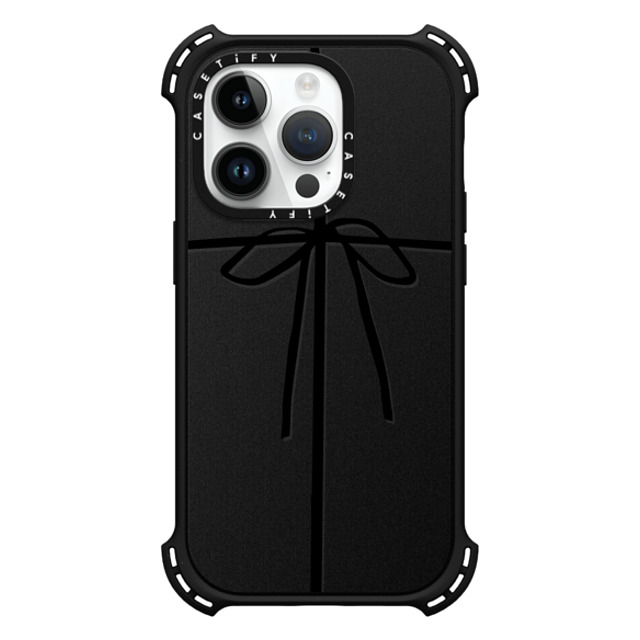 CASETiFY iPhone 14 Pro ケース マットブラック バウンスケース クリスマス WRAPPED IN A BOW