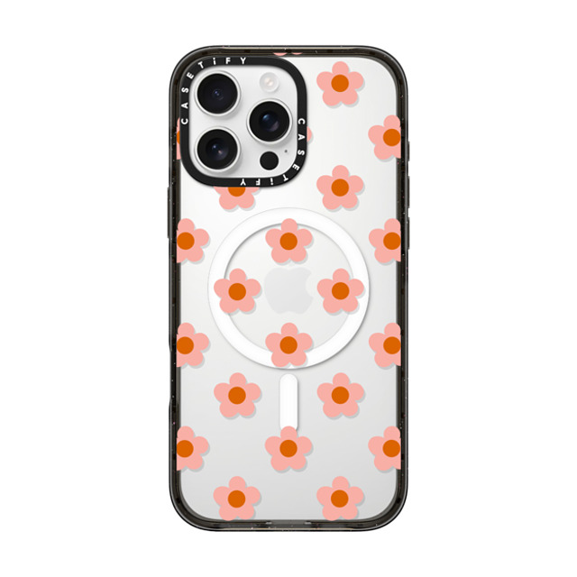 CASETiFY iPhone 16 Pro Max Case Black インパクトケース MagSafe対応 Floral フローラル Peach Daisies Father's Day CASETiFY iPhone 16 Pro Max Case Black インパクトケース MagSafe対応 Floral フローラル Peach Daisies Father's Day