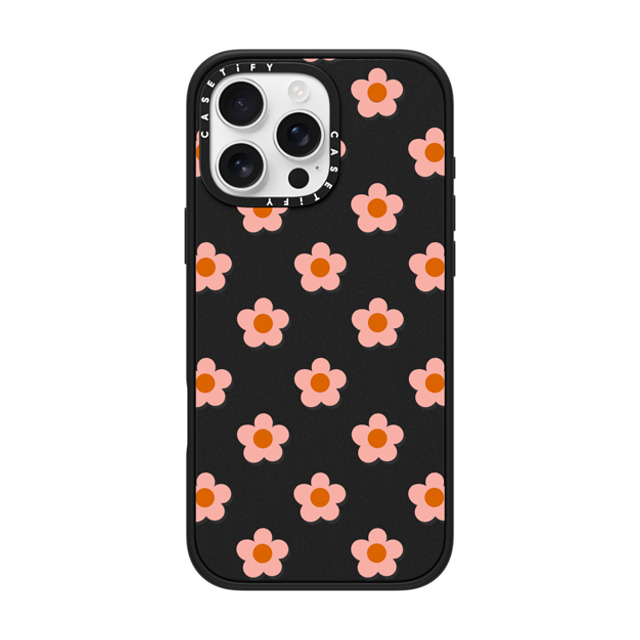 CASETiFY iPhone 16 Pro Max Case マットブラック インパクトケース MagSafe対応 Floral フローラル Peach Daisies Father's Day CASETiFY iPhone 16 Pro Max Case マットブラック インパクトケース MagSafe対応 Floral フローラル Peach Daisies Father's Day