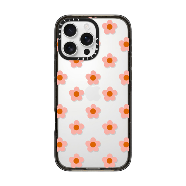 CASETiFY iPhone 16 Pro Max Case Black インパクトケース Floral フローラル Peach Daisies Father's Day CASETiFY iPhone 16 Pro Max Case Black インパクトケース Floral フローラル Peach Daisies Father's Day