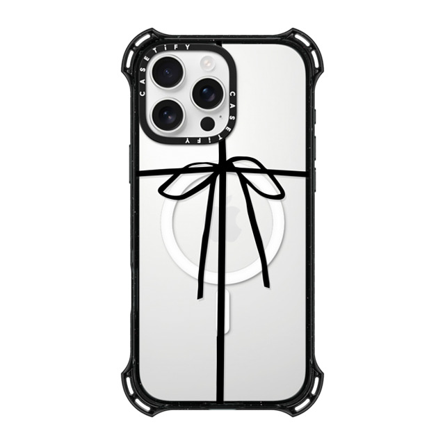 CASETiFY iPhone 16 Pro Max ケース ブラック バウンスケース クリスマス WRAPPED IN A BOW