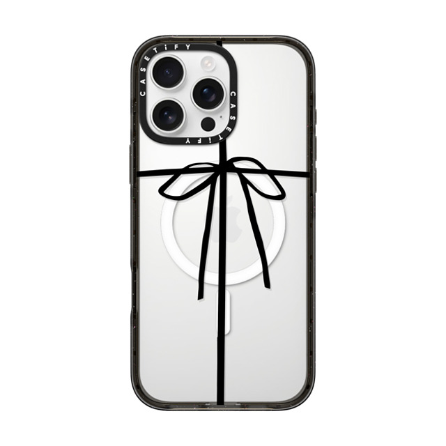 CASETiFY iPhone 16 Pro Max ケース ブラック インパクトケース MagSafe対応 クリスマス WRAPPED IN A BOW