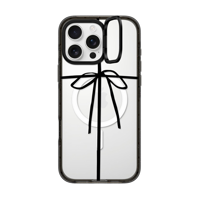 CASETiFY iPhone 16 Pro Max ケース ブラック インパクトリングスタンドケース MagSafe対応 クリスマス WRAPPED IN A BOW