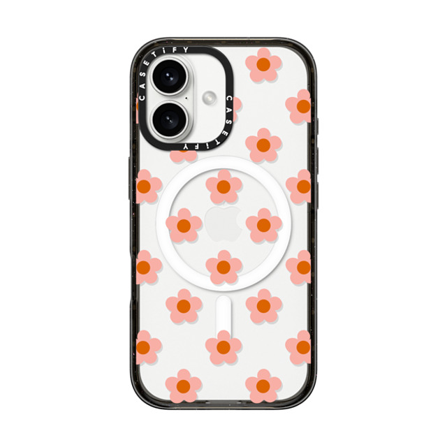 CASETiFY iPhone 16 Case Black インパクトケース MagSafe対応 Floral フローラル Peach Daisies Father's Day CASETiFY iPhone 16 Case Black インパクトケース MagSafe対応 Floral フローラル Peach Daisies Father's Day
