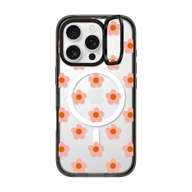 CASETiFY iPhone 16 Pro Case Black インパクトリングスタンドケース MagSafe対応 Floral フローラル Peach Daisies Father's Day CASETiFY iPhone 16 Pro Case Black インパクトリングスタンドケース MagSafe対応 Floral フローラル Peach Daisies Father's Day