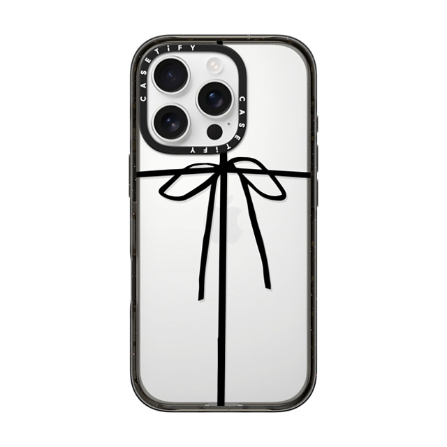 CASETiFY iPhone 16 Pro ケース ブラック インパクトケース Christmas,Ribbon WRAPPED IN A BOW