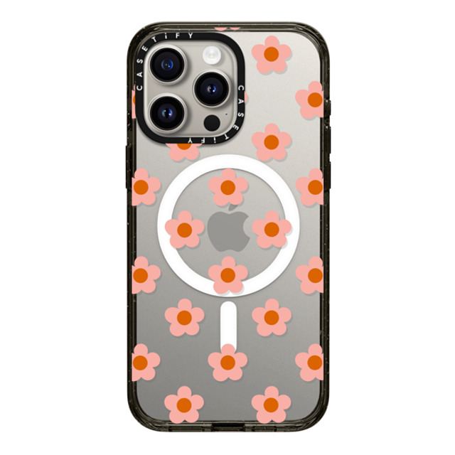 CASETiFY iPhone 15 Pro Max ケース ブラック インパクトケース MagSafe対応 Floral フローラル Peach Daisies Father's Day CASETiFY iPhone 15 Pro Max ケース ブラック インパクトケース MagSafe対応 Floral フローラル Peach Daisies Father's Day