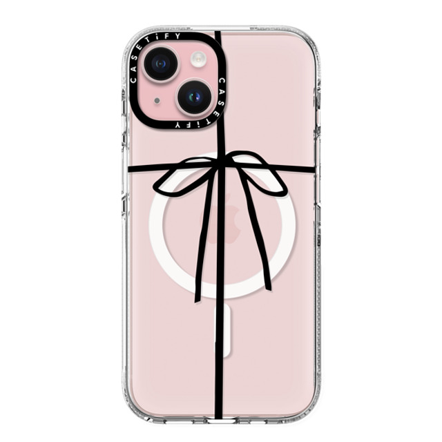 CASETiFY iPhone 15 ケース クリア クリア ケース MagSafe対応 クリスマス WRAPPED IN A BOW