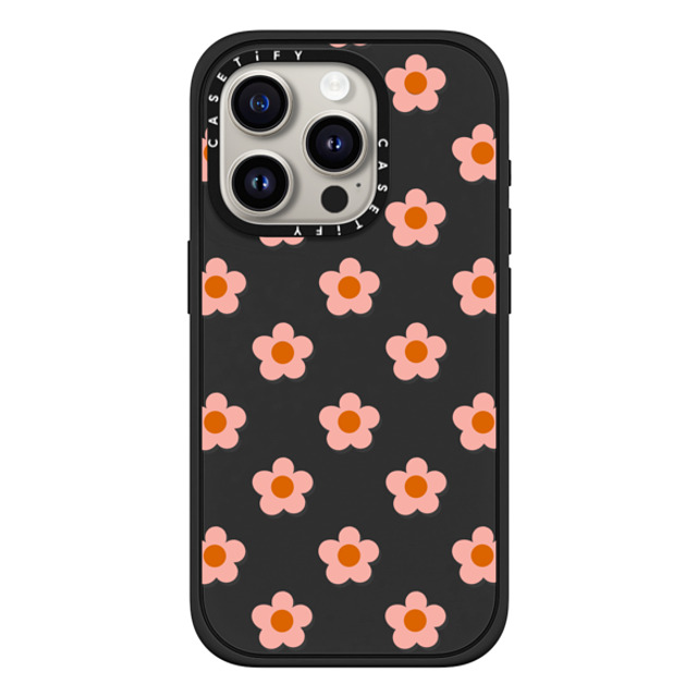 CASETiFY iPhone 15 Pro Case マットブラック インパクトケース MagSafe対応 Floral フローラル Peach Daisies Father's Day CASETiFY iPhone 15 Pro Case マットブラック インパクトケース MagSafe対応 Floral フローラル Peach Daisies Father's Day
