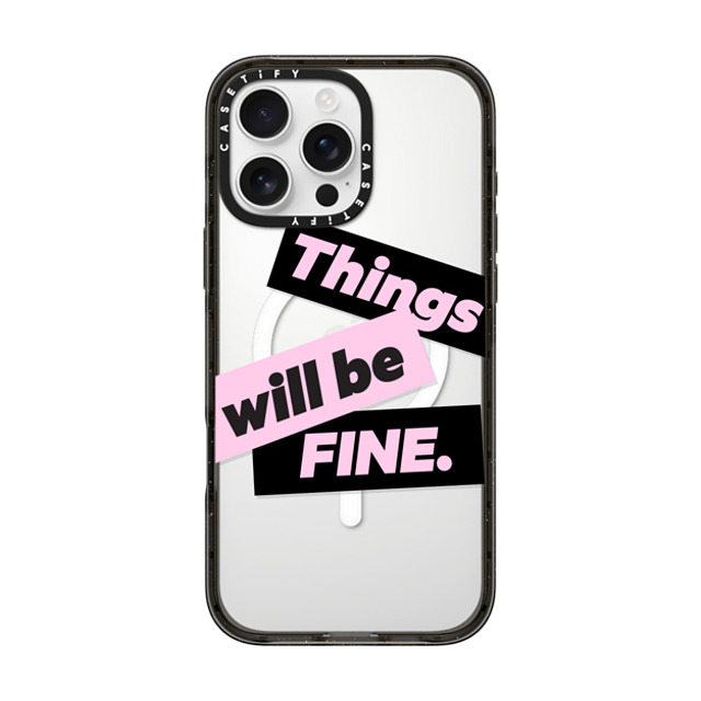 CASETiFY iPhone 16 Pro Max ケース ブラック インパクトケース MagSafe対応 Quote,Typography Quote,Typography Things will be fine Father's Day CASETiFY iPhone 16 Pro Max ケース ブラック インパクトケース MagSafe対応 Quote,Typography Quote,Typography Things will be fine Father's Day