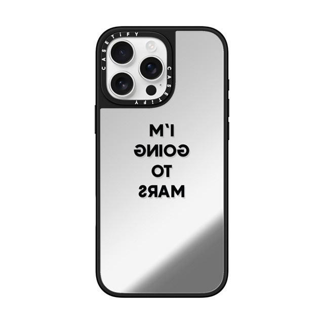 CASETiFY iPhone 16 Pro Max ケース Silver on Black ミラーケース MagSafe対応 Quote,Typography Quote,Typography I'M GOING TO MARS Father's Day CASETiFY iPhone 16 Pro Max ケース Silver on Black ミラーケース MagSafe対応 Quote,Typography Quote,Typography I'M GOING TO MARS Father's Day