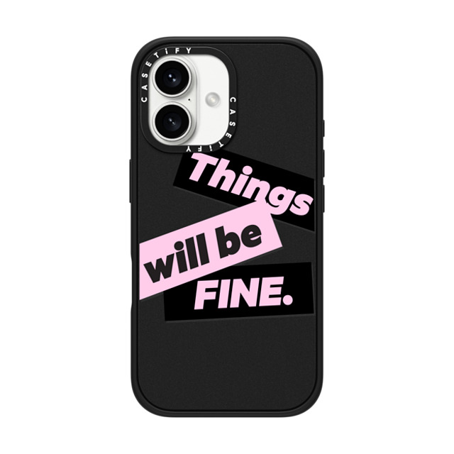 CASETiFY iPhone 16 ケース マットブラック インパクトケース MagSafe対応 Quote,Typography Quote,Typography Things will be fine Father's Day CASETiFY iPhone 16 ケース マットブラック インパクトケース MagSafe対応 Quote,Typography Quote,Typography Things will be fine Father's Day