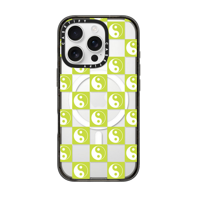CASETiFY iPhone 16 Pro ケース ブラック インパクトケース MagSafe対応 Pattern,Maximalism Pattern,Y2K,Maximalism Yin Yang Check Mate - Neon Green Back to School CASETiFY iPhone 16 Pro ケース ブラック インパクトケース MagSafe対応 Pattern,Maximalism Pattern,Y2K,Maximalism Yin Yang Check Mate - Neon Green Back to School